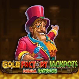 Logo of Gold Factory Jackpots Mega Moolah from Aurum Signature Studios at Trips Casino